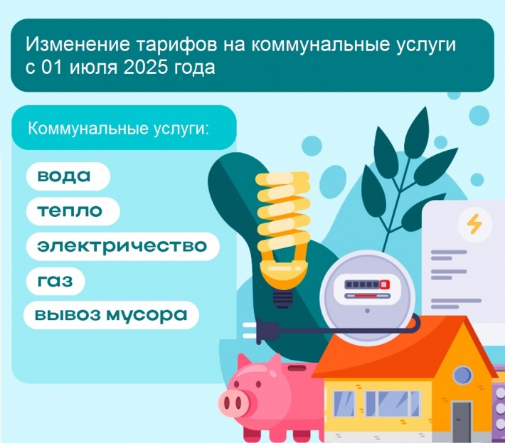 с 01.07.2025 изменяются тарифы коммунальных услуг в соотвествии с постановлением РЭК (Региональной энергетической комиссии)
